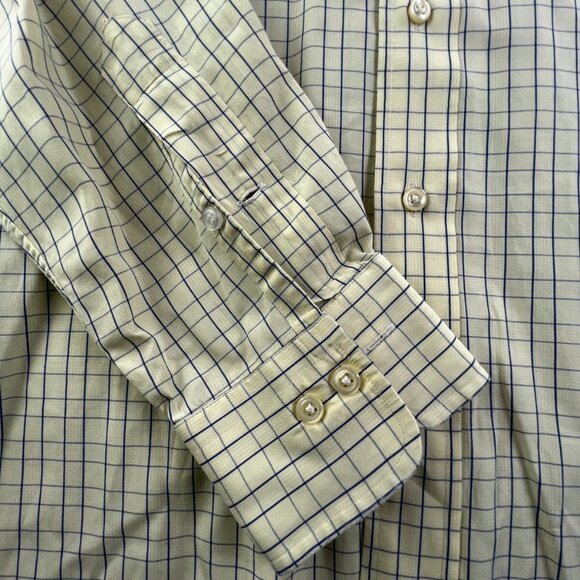 Polo Ralph Lauren Button Up Shirt Men Long Sleeve Yellow Blue 14.5 32/33 Andrew - Picture 10 of 15